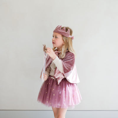 Blush enchanted velvet cape