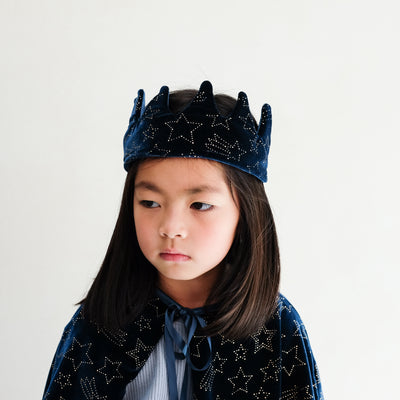 Teal enchanted velvet starry crown